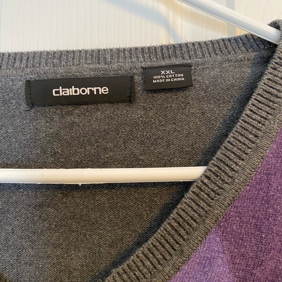 Men’s Claiborne Argyle Sweater Size XXL - Picture 2 of 4